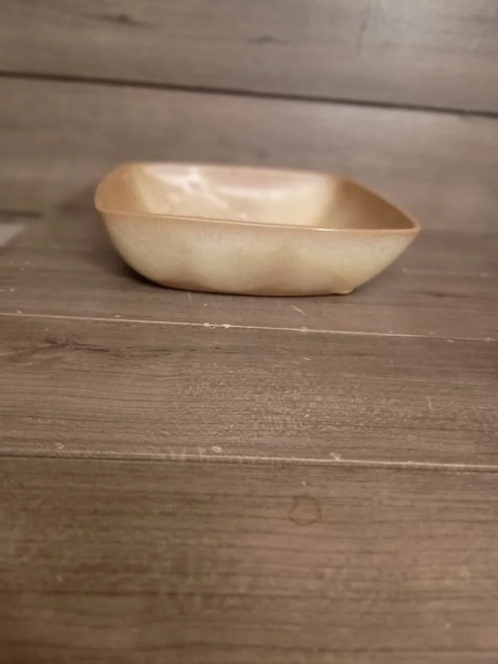 Vintage Frankoma 5NS Plainsman Square Serving Bowl Desert Gold 8.5